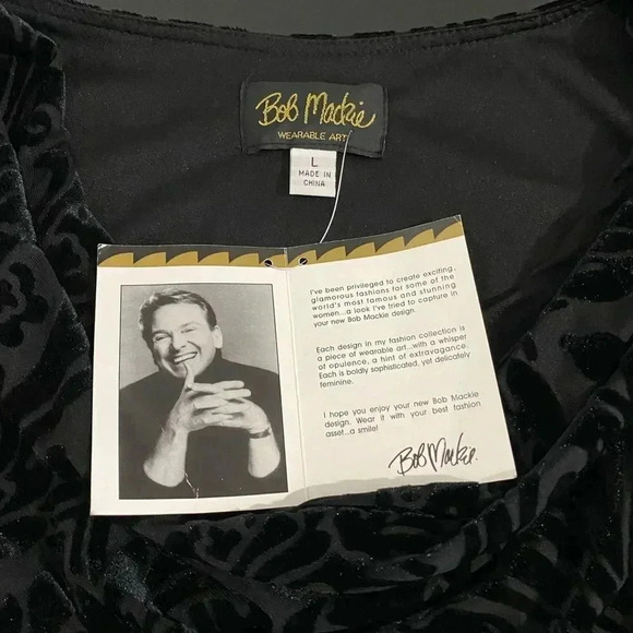 Bob Mackie New Velvet Burnout Top Cowl Neck Dark Romantic Whimsigoth - Picture 7 of 8